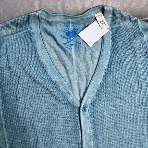 Diesel Men’s K-Bin Lightweight V Neck Cardigan for Summer - Size XXL - Picture 7 of 10